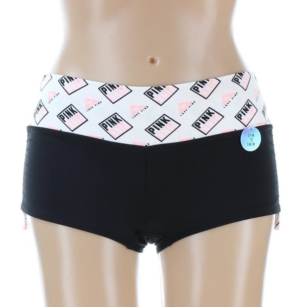 NWT Victoria's Secret PINK Gym to Swim Logo Waistband Boy Shorts